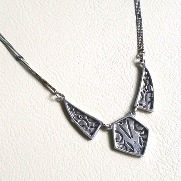 Vintage Art Deco 1920s Marcasite Sterling Silver Pendant Necklace - Picture 11 of 16
